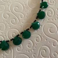 Grüne Achatkette mit Spinell und Perlen, Geschenk für Frauen und unisex, Home Office, Handarbeit aus Bayern Bild 6