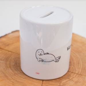 Spardose mit niedlichen Robben, "Wunscherfüller", ein tolles Geschenk für Kinder, personalisierbar Bild 6
