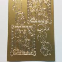 Sticker gold, Elefanten, selbstklebend, Kartenbasteln , Gestalten von Glückwunschkarten Bild 2