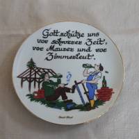 alter Wandteller mit Handwerker Spruch Winterling Bild 1