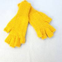 Marktfrauenhandschuhe Musikerhandschuhe Fingerhandschuhe ohne Kuppen Größe M in Gelb ➜ Bild 1