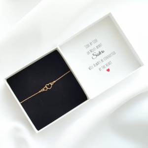 Herz Armband Gold, Herz Armband 925 Silber, Geschenk Schwester personalisiert, Personalisiertes Geschenk für sie Bild 1
