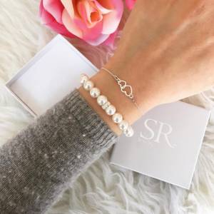 Herz Armband Gold, Herz Armband 925 Silber, Geschenk Schwester personalisiert, Personalisiertes Geschenk für sie Bild 3
