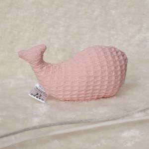 Wal-Kissen Rosa aus Waffelpique - personalisierbares Geschenk zur Geburt Bild 8