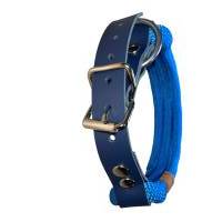 Hundehalsband, verstellbar, mittelblau, Leder blau und Schnalle Bild 5