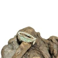 925er Silber Ring handgemacht mit Jade pastell im Spiralring wirework Daumenring Bild 3