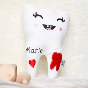Zahn Kissen - personalisierbar mit Namen, individuelle Geschenkidee für Kinder - Zahnfee mit Kuschelfaktor Bild 6
