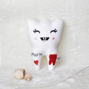 Zahn Kissen - personalisierbar mit Namen, individuelle Geschenkidee für Kinder - Zahnfee mit Kuschelfaktor Bild 9