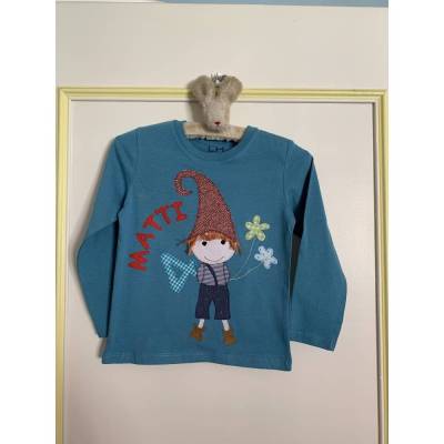 Geburtstagsshirt Longsleeve Applikation Wichtel Junge Zwerg Zahl Name personalsierbar