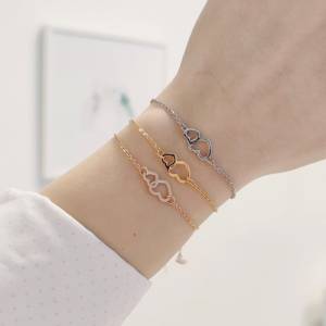 Schwester Armband, Herz Armband Gold, Herz Armband Edelstahl, Geschenk Schwester personalisiert, Geburtstagsgeschenk Bild 3