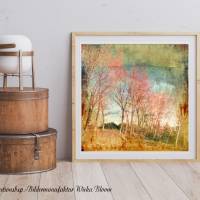 INDIAN SUMMER Wandbild auf Holz Leinwand Print Wanddeko Landhausstil Landschaft Kraniche Baum Vintage ShabbyChic kaufen Bild 5