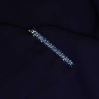 dunkelblauer Damen-Krawattenschieber mit eingearbeiteten silberfarbenen Perlen Bild 2