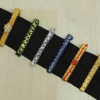 dunkelblauer Damen-Krawattenschieber mit eingearbeiteten silberfarbenen Perlen Bild 7