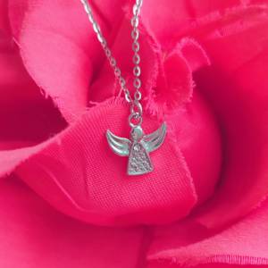 Halskette Engel, Kette Engel 925 Silber, Geschenk Mädchen, Geschenke für Frauen, Glückskette, Schutzengel Bild 1