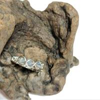925er Silber Ring handgemacht mit Labradorit khaki pastell im Spiralring wirework Daumenring Bild 2