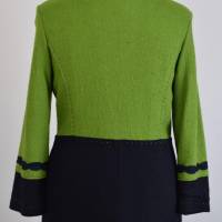 Ein ausgefallener Damen Mantel lang | Woll & Spitzen | Grün/Nachtblau| Bild 4
