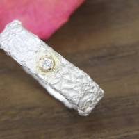 Ring aus Silber 925/-mit Brillant, Knitterring, ca 6 mm Bild 2