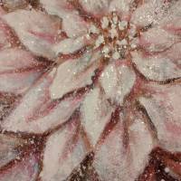 WEIHNACHTSSTERN - kleines weihnachtliches Blumenbild auf Leinwand  30cmx30cm mit Glitter Bild 10
