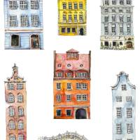 2x Sticker Sheets, Amsterdam Häuser vintage, Aufkleber Planner Stickers, Scrapbook Stickers Bild 2
