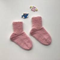 Puppensocken handgestrickt, rosa, 9 cm lang, Söckchen für Puppen, Puppenstrümpfe Bild 3