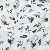 Jersey Baumwolljersey Stoff Digitaldruck "Cotton Blossom" Baumwollblüten auf creme Bild 3