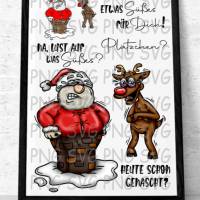 Set Digistamp & Plott "Santas Missgeschick" PNG, SVG&DXF inkl. Sayings Bild 1