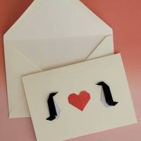 Origami Karte "Penguin in love" Bild 2