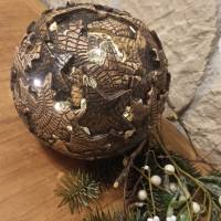 Keramiklampe, Leuchtkugel, Weihnachtsdeko, Keramik, Handmade Bild 3