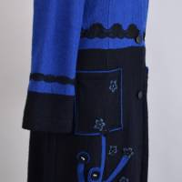 Langer Mantel | Königsblau/Schwarz ein Hingucker | Bild 3