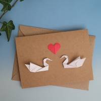 Origami Karte "Swan in love" Bild 1
