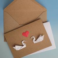 Origami Karte "Swan in love" Bild 2