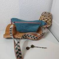 Hipbag Bauchtasche Gürteltasche Crossbag Tasche Handtasche Damen Cordstoff mint dunkelmint Geschenke für Sie Bild 1