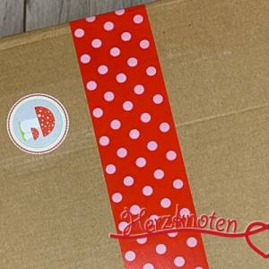 Klebeband, PP-Klebeband, Paketklebeband, 5cm breit, Dots, gepunktet, rot-weiß, Bild 2