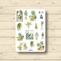 Sticker Sheet, Zimmerpflanzen, Aufkleber Planner Stickers, Scrapbook Stickers Bild 1
