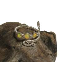 925er Silber Opal Ring handgemacht im Spiralring wirework Daumenring Bild 2