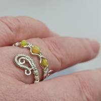 925er Silber Opal Ring handgemacht im Spiralring wirework Daumenring Bild 5