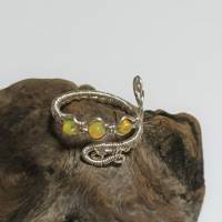 925er Silber Opal Ring handgemacht im Spiralring wirework Daumenring Bild 6