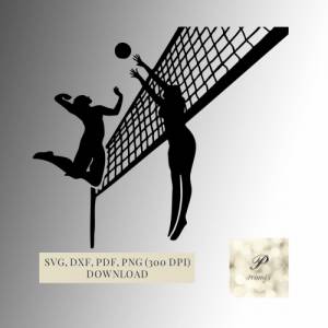 Plotterdatei Volleyball SVG Datei für Cricut | Volleyball Spielerinnen Fans Design | Digitaler Download Bild 1