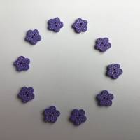 Holzknöpfe Blümchen gepunktet, 10 Stück in 7 Farben, 15 mm, rosa, türkis, gelb, lila, violett, blau, rot Bild 5
