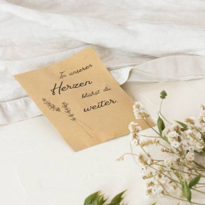 Blumensamen Gastgeschenke zur Trauerfeier Trauerkarten Trauergeschenke zur Beerdigung, Trost spenden