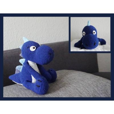Häkelanleitung: Dino Valentin Blue
