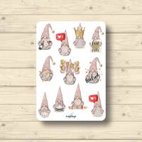 Sticker Sheet, Birthday Gnomes, Aufkleber Planner Stickers, Scrapbook Stickers Bild 1