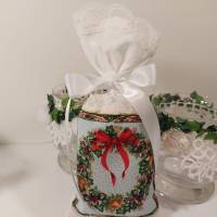 Weihnachts - Kranz Lavendelsäckchen  weiß bunt fein festlich Bild 1