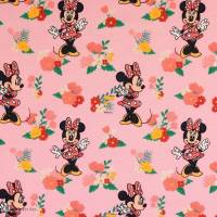 Baumwolljersey Lizenz Minnie Mouse rosa Blumen Oeko-Tex Standard 100 (1m/19,-€) Bild 1