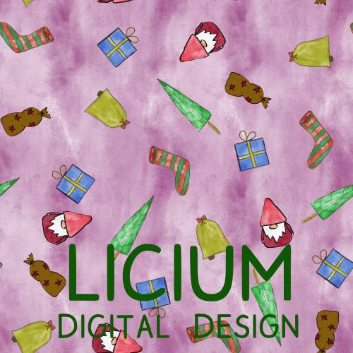 Endlosmuster für Stoffe - Patterndesign - Nahtlosmuster -digitale Datei -verschiedene Objekte Weihnachten-