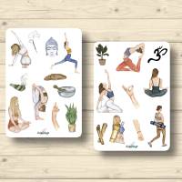 2x Sticker Sheets, Yoga, Aufkleber Planner Stickers, Scrapbook Stickers Bild 1