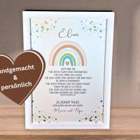 Taufgeschenk personalisiert für Jungen - Patenbrief - Taufe Poster Regenbogen - Bilderrahmen mit Namen - Geschenk - Deko Bild 7