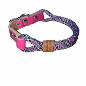 Kleine Hunde, leichtes Mini-Hundehalsband, verstellbar, grau, schwarz, pink, weiß, silber, Leder und Schnalle ab 17 cm H Bild 1