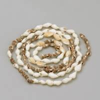 100 Muschel-Perlen Mix 10 - 18 mm Naturperlen weiß beige hellbraun braun Bild 2