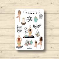 Sticker Sheet, Yoga Namaste, Aufkleber Planner Stickers, Scrapbook Stickers Bild 1